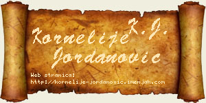 Kornelije Jordanović vizit kartica